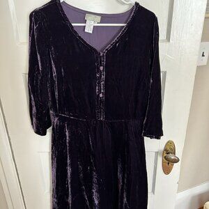The Territory Ahead purple velvet button up bodice dress - size 6